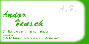 andor hensch business card